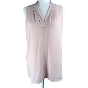 Calvin Klein Women's Top Blouse Pink Sleeveless V-Neck Size Small EUC